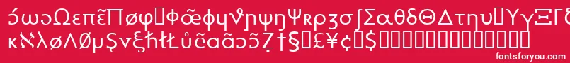 Heytta-Schriftart – Weiße Schriften auf rotem Hintergrund