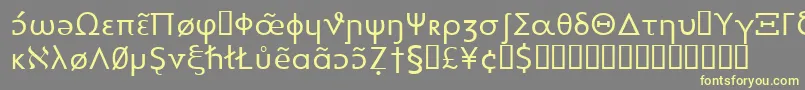 Heytta-fontti – keltaiset fontit harmaalla taustalla