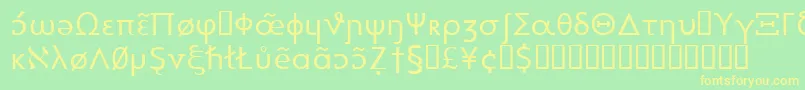 Heytta-Schriftart – Gelbe Schriften auf grünem Hintergrund