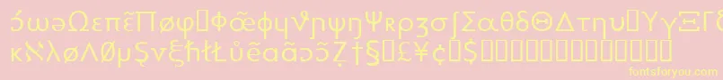 Шрифт Heytta – жёлтые шрифты на розовом фоне