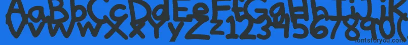 ThinkThick Font – Black Fonts on Blue Background