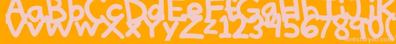 ThinkThick-Schriftart – Rosa Schriften auf orangefarbenem Hintergrund