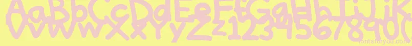 フォントThinkThick – ピンクのフォント、黄色の背景