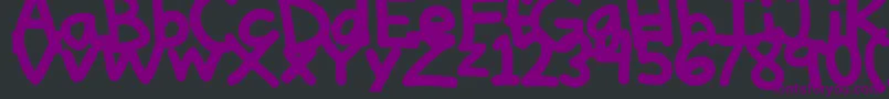 Czcionka ThinkThick – fioletowe czcionki na czarnym tle