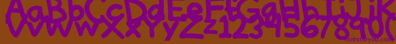 Czcionka ThinkThick – fioletowe czcionki na brązowym tle