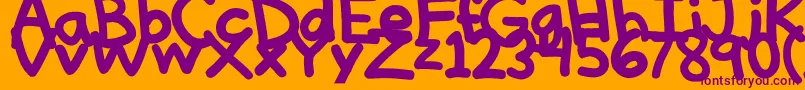 フォントThinkThick – オレンジの背景に紫のフォント