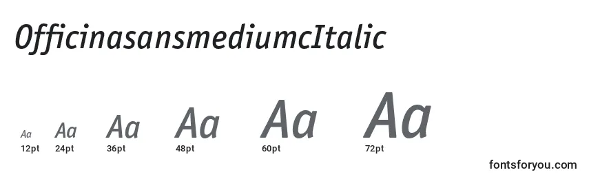 Размеры шрифта OfficinasansmediumcItalic
