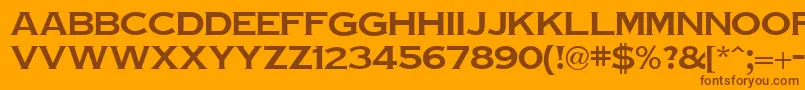 TinplateRegular-Schriftart – Braune Schriften auf orangefarbenem Hintergrund