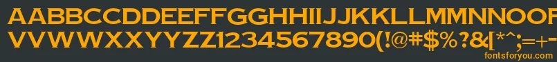 フォントTinplateRegular – 黒い背景にオレンジの文字
