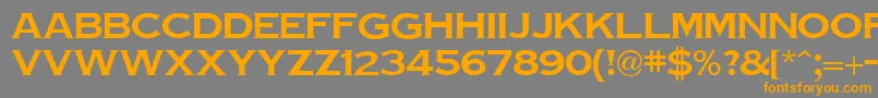 TinplateRegular-Schriftart – Orangefarbene Schriften auf grauem Hintergrund