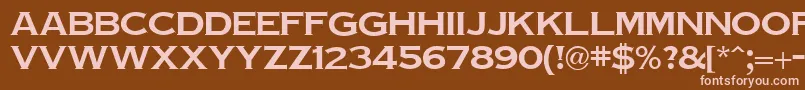 TinplateRegular-Schriftart – Rosa Schriften auf braunem Hintergrund