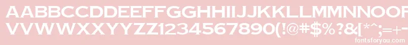 Fonte TinplateRegular – fontes brancas em um fundo rosa