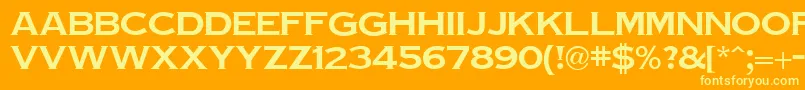 Шрифт TinplateRegular – жёлтые шрифты на оранжевом фоне