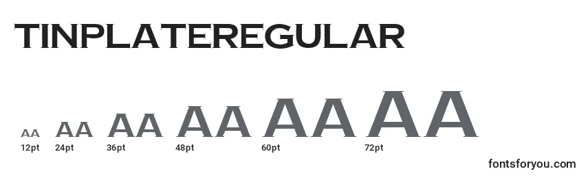 Размеры шрифта TinplateRegular