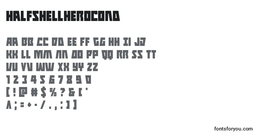 Шрифт Halfshellherocond – алфавит, цифры, специальные символы