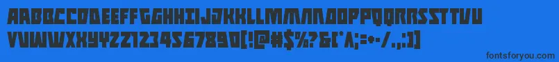 Halfshellherocond Font – Black Fonts on Blue Background