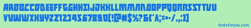 Halfshellherocond Font – Blue Fonts on Green Background