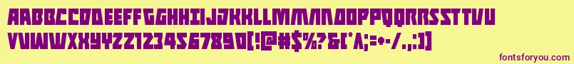 Halfshellherocond Font – Purple Fonts on Yellow Background