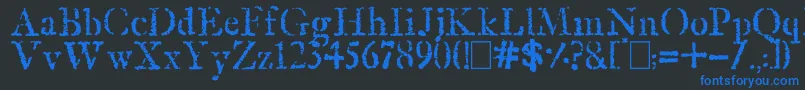OldRubberStamp Font – Blue Fonts on Black Background