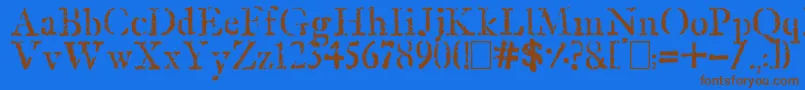 OldRubberStamp Font – Brown Fonts on Blue Background