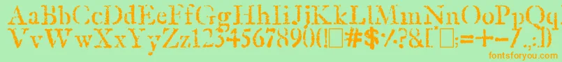 OldRubberStamp Font – Orange Fonts on Green Background