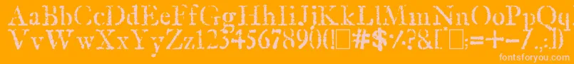 OldRubberStamp Font – Pink Fonts on Orange Background