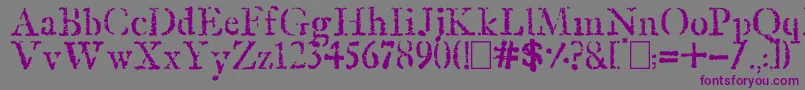 OldRubberStamp Font – Purple Fonts on Gray Background