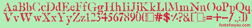 OldRubberStamp Font – Red Fonts on Green Background