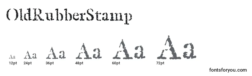 OldRubberStamp Font Sizes
