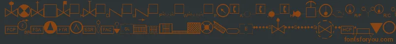 Czcionka EsriFireIncidentNfpa – brązowe czcionki na czarnym tle