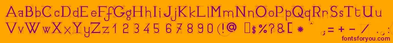 JbetudeRegular Font – Purple Fonts on Orange Background