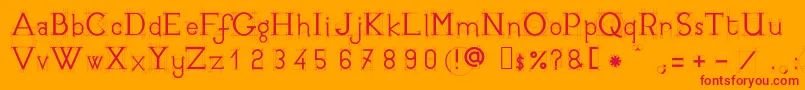 JbetudeRegular Font – Red Fonts on Orange Background