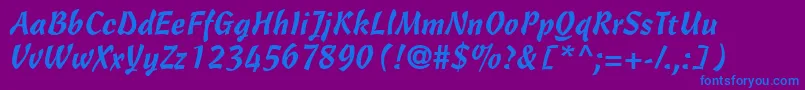 OleScriptSsi Font – Blue Fonts on Purple Background