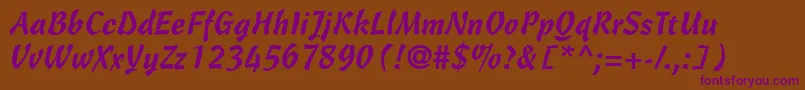 OleScriptSsi Font – Purple Fonts on Brown Background