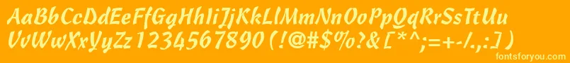 OleScriptSsi Font – Yellow Fonts on Orange Background