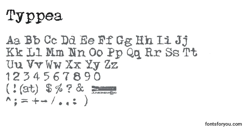 Шрифт Typpea – алфавит, цифры, специальные символы