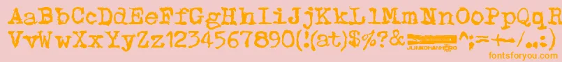フォントTyppea – オレンジの文字がピンクの背景にあります。