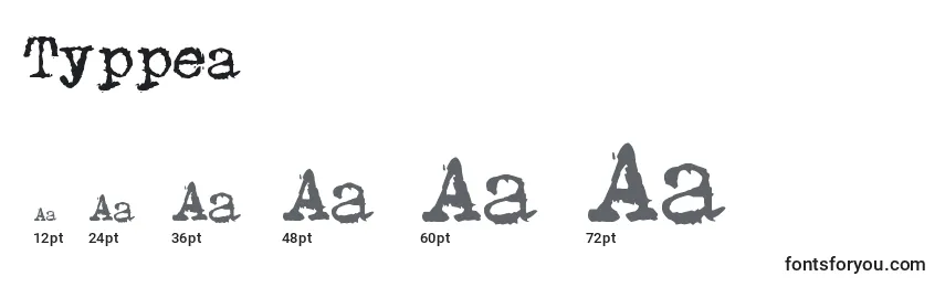 Größen der Schriftart Typpea