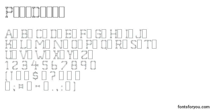 A fonte PipeDream – alfabeto, números, caracteres especiais