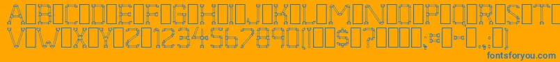 フォントPipeDream – オレンジの背景に青い文字