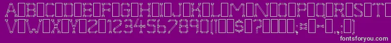 Fonte PipeDream – fontes verdes em um fundo violeta