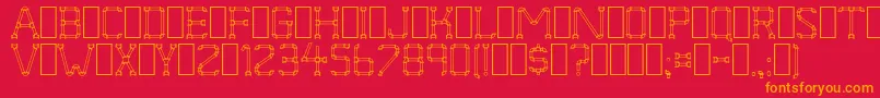 フォントPipeDream – 赤い背景にオレンジの文字