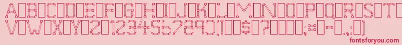 PipeDream-Schriftart – Rote Schriften auf rosa Hintergrund