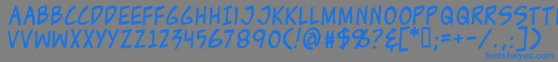 フォントZud – 灰色の背景に青い文字