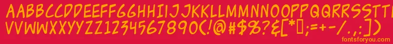 Zud Font – Orange Fonts on Red Background