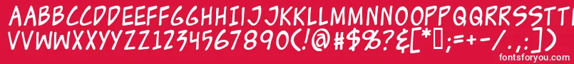 フォントZud – 赤い背景に白い文字