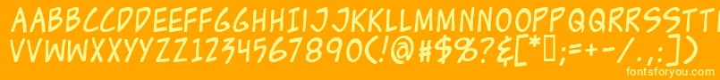 Zud Font – Yellow Fonts on Orange Background