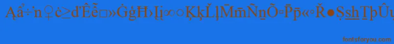 TimesNewRomanSpecialG2-Schriftart – Braune Schriften auf blauem Hintergrund