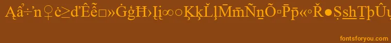 TimesNewRomanSpecialG2 Font – Orange Fonts on Brown Background