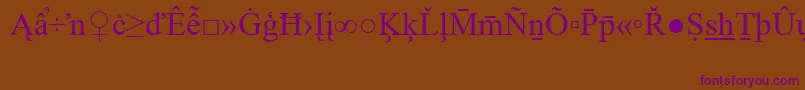 TimesNewRomanSpecialG2-Schriftart – Violette Schriften auf braunem Hintergrund